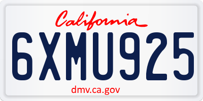 CA license plate 6XMU925