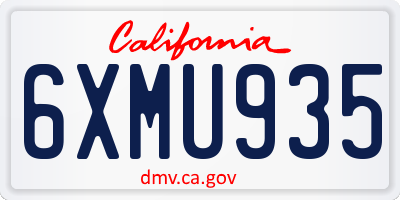CA license plate 6XMU935