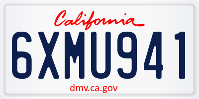 CA license plate 6XMU941