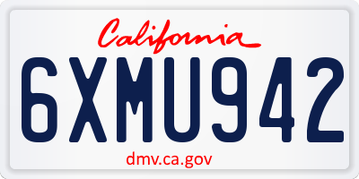 CA license plate 6XMU942
