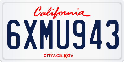 CA license plate 6XMU943