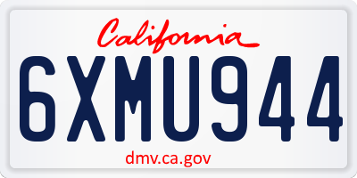 CA license plate 6XMU944