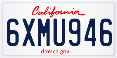 CA license plate 6XMU946