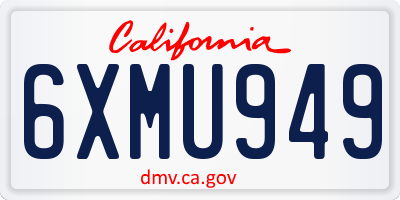 CA license plate 6XMU949