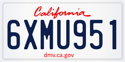 CA license plate 6XMU951