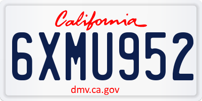 CA license plate 6XMU952
