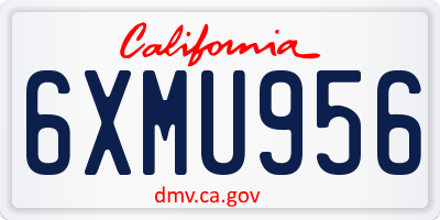 CA license plate 6XMU956