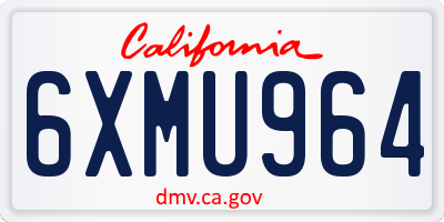 CA license plate 6XMU964