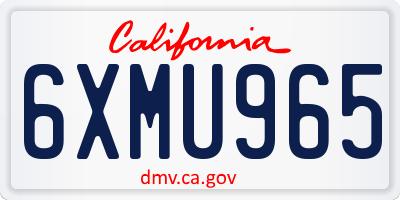 CA license plate 6XMU965