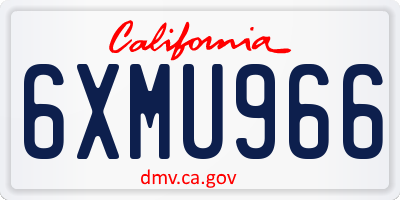 CA license plate 6XMU966