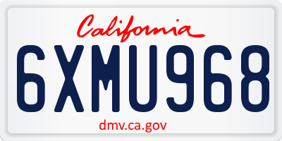 CA license plate 6XMU968