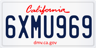 CA license plate 6XMU969