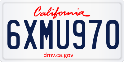 CA license plate 6XMU970