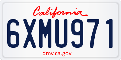 CA license plate 6XMU971