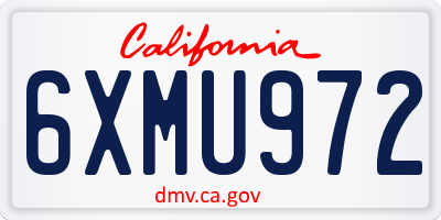 CA license plate 6XMU972