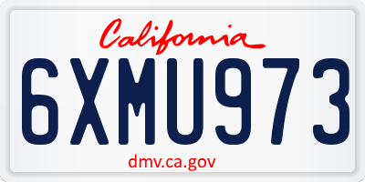 CA license plate 6XMU973
