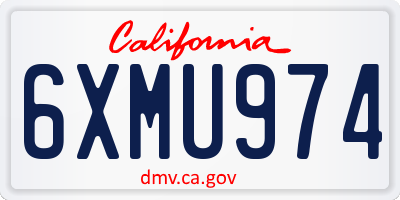 CA license plate 6XMU974