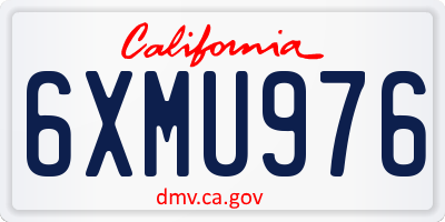 CA license plate 6XMU976