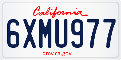 CA license plate 6XMU977
