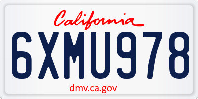 CA license plate 6XMU978