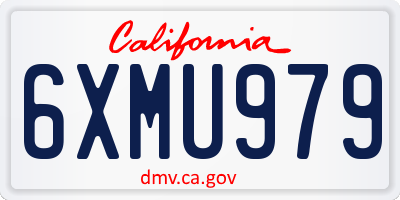 CA license plate 6XMU979