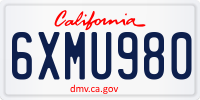 CA license plate 6XMU980