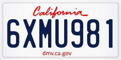 CA license plate 6XMU981
