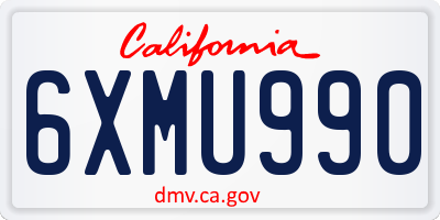 CA license plate 6XMU990