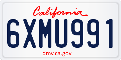 CA license plate 6XMU991