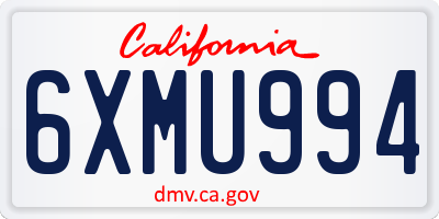 CA license plate 6XMU994
