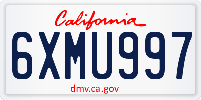 CA license plate 6XMU997