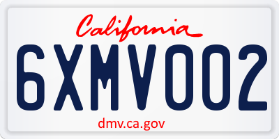 CA license plate 6XMV002