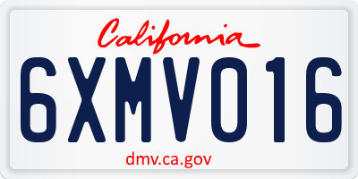 CA license plate 6XMV016