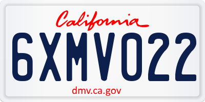 CA license plate 6XMV022