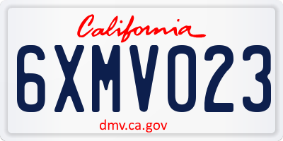 CA license plate 6XMV023