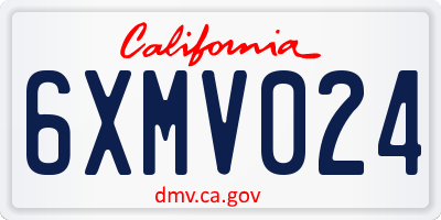 CA license plate 6XMV024