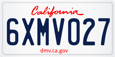 CA license plate 6XMV027