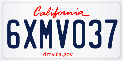 CA license plate 6XMV037