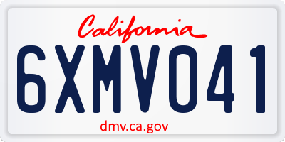 CA license plate 6XMV041