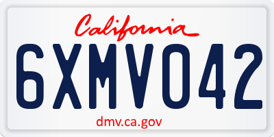 CA license plate 6XMV042