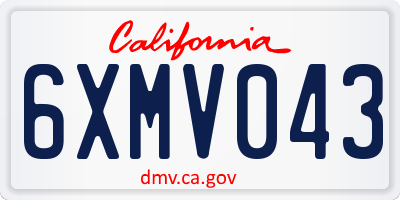 CA license plate 6XMV043
