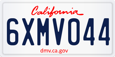 CA license plate 6XMV044