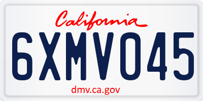 CA license plate 6XMV045