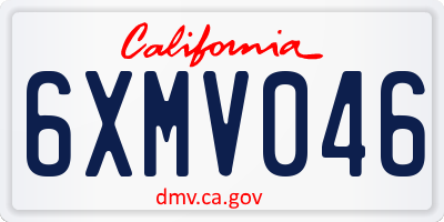 CA license plate 6XMV046