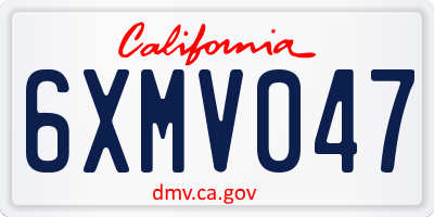 CA license plate 6XMV047