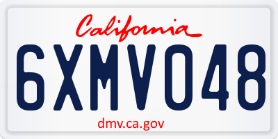CA license plate 6XMV048