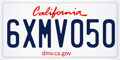 CA license plate 6XMV050