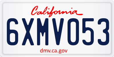 CA license plate 6XMV053