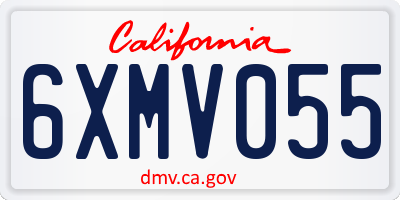 CA license plate 6XMV055