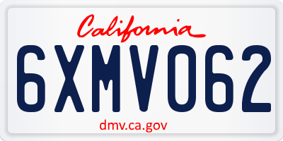CA license plate 6XMV062